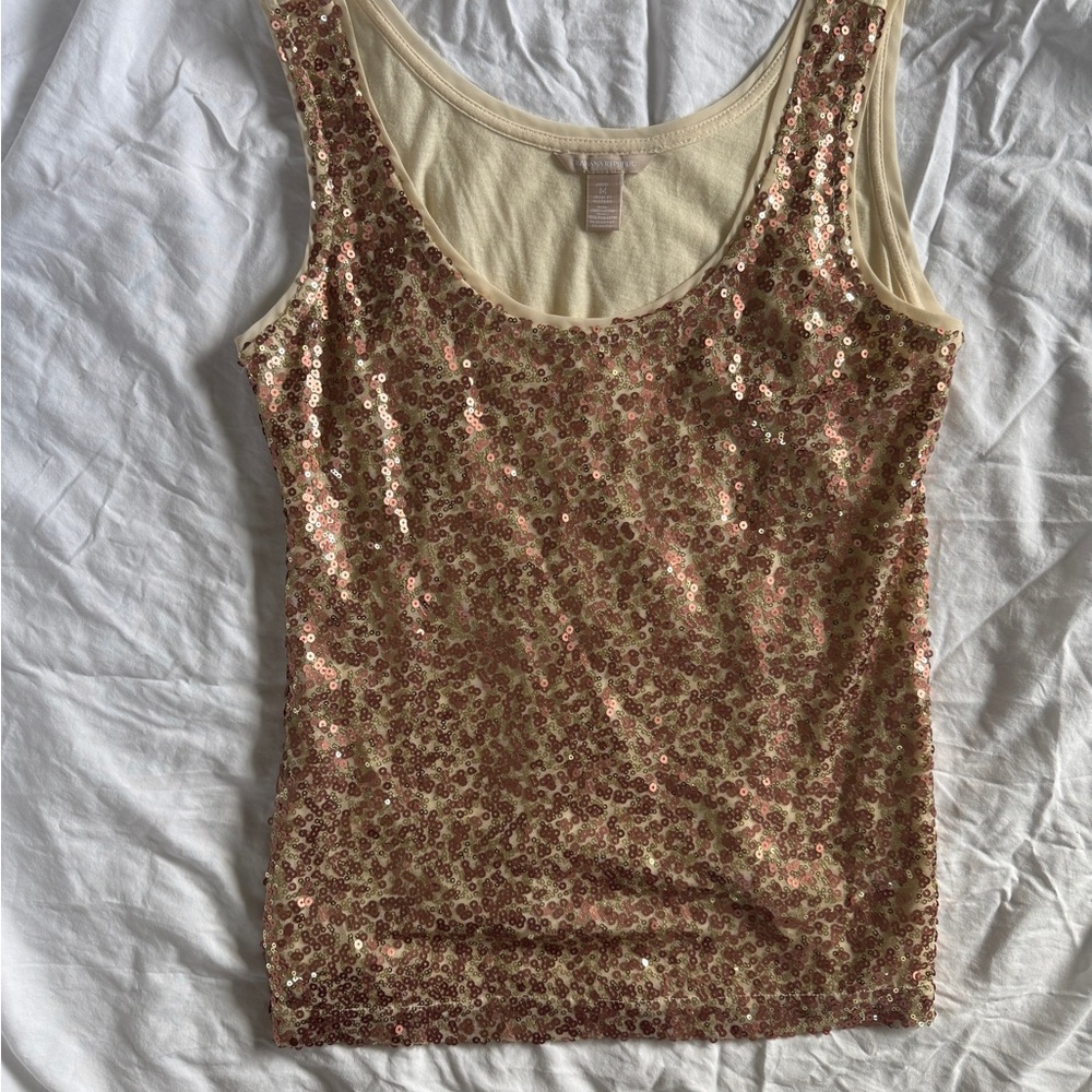 Banana Republic Gold Sequin Tank Top
